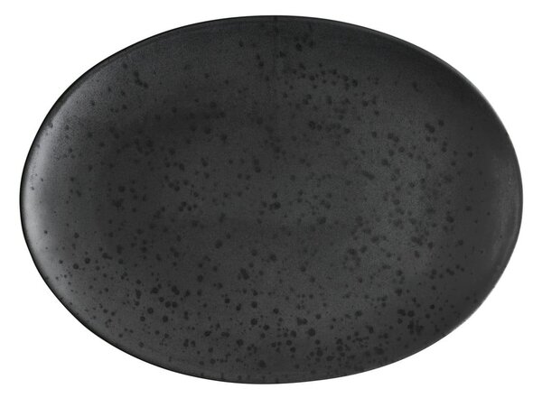 Basics Black fekete agyagkerámia szervírozó tányér, 45 x 34 cm - Bitz