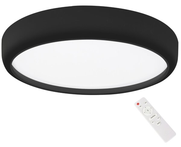 Távirányítós dimmelhető mennyezeti fekete LED lámpa 36W Milagro Gea Black 3000-6000K 2520lm (ML6394)