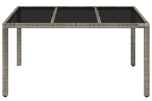 VidaXL Kerti Asztal - Polyrattan - Üveglap - 150x90 cm