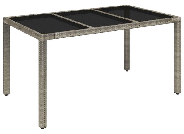 VidaXL Kerti Asztal - Polyrattan - Üveglap - 150x90 cm