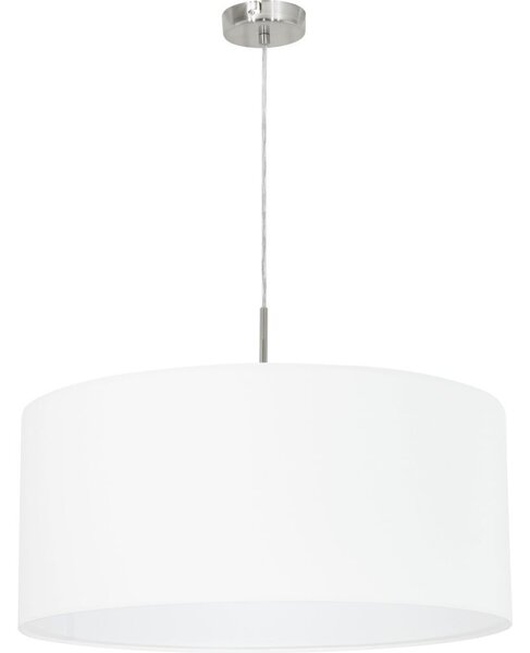 Eglo Pasteri függesztett lámpa, 53 cm, fehér-nikkel, 1xE27 foglalattal