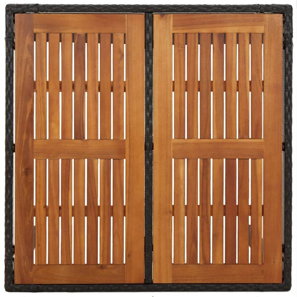 VidaXL Kertasztal - Polyrattan - Akácfa - 90x90 cm