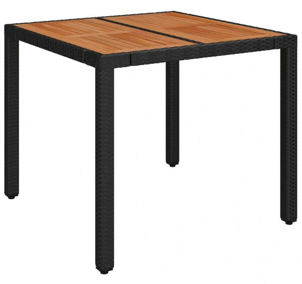 VidaXL Kertasztal - Polyrattan - Akácfa - 90x90 cm