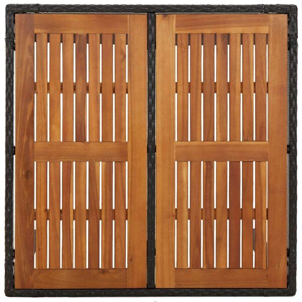 VidaXL Kertasztal - Polyrattan - Akácfa - 90x90 cm