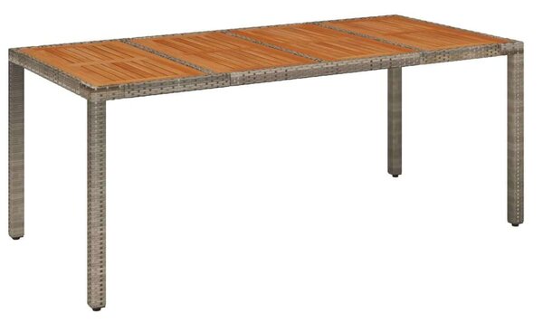 VidaXL Kertasztal - Polyrattan - Akácfa - 190x90x75 cm