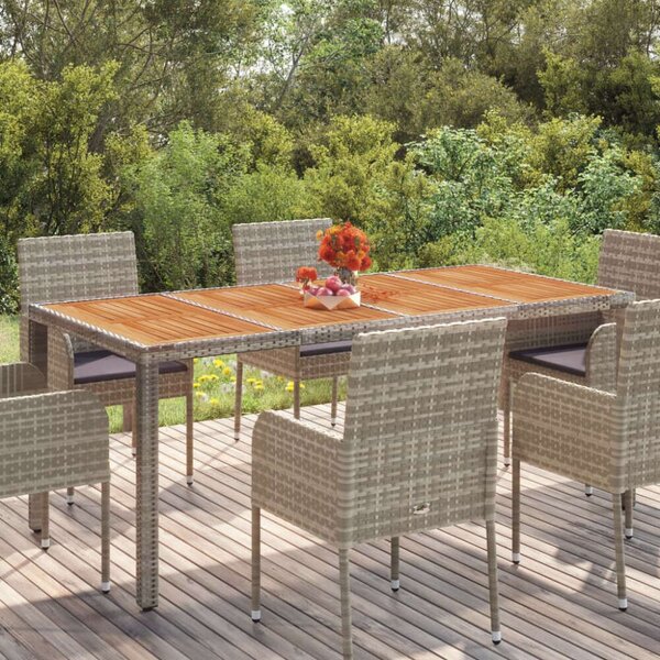 VidaXL Kertasztal - Polyrattan - Akácfa - 190x90x75 cm