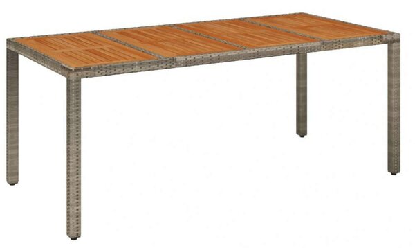 VidaXL Kertasztal - Polyrattan - Akácfa - 190x90x75 cm