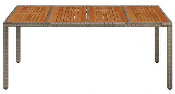 VidaXL Kertasztal - Polyrattan - Akácfa - 190x90x75 cm