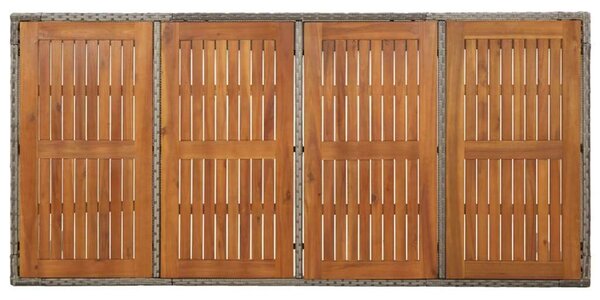 VidaXL Kertasztal - Polyrattan - Akácfa - 190x90x75 cm
