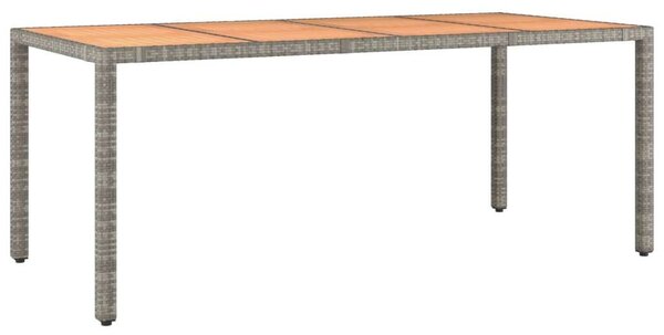 VidaXL Kerti Asztal - 190x90cm - Szürke Polyrattan