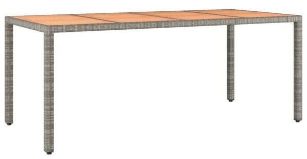 VidaXL Kerti Asztal - 190x90cm - Szürke Polyrattan