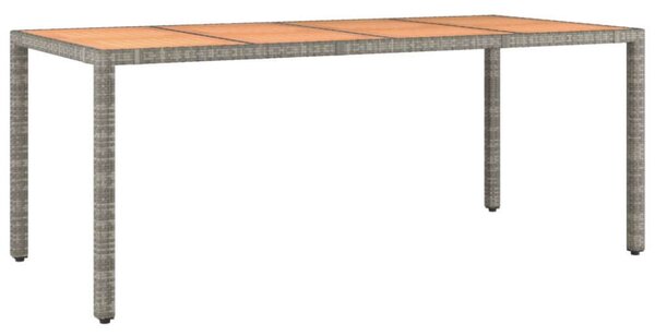 VidaXL Kerti Asztal - 190x90cm - Szürke Polyrattan
