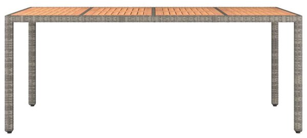 VidaXL Kerti Asztal - 190x90cm - Szürke Polyrattan