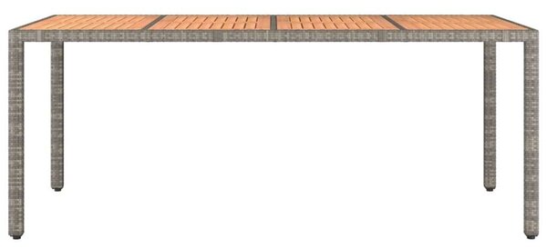 VidaXL Kerti Asztal - 190x90cm - Szürke Polyrattan
