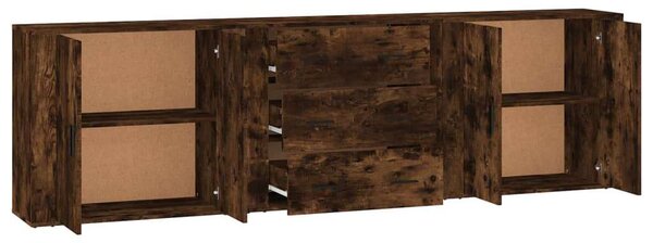 VidaXL Füstös Tölgy Tálalószekrény - 3 db - 80x33x70 cm