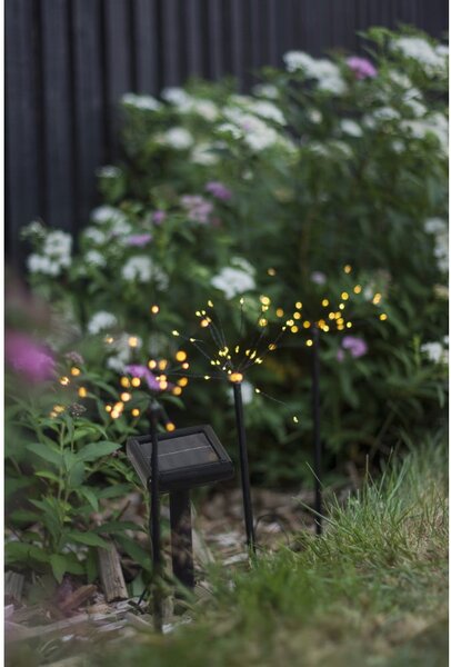 Napelemes LED talajba szúrható kültéri lámpa szett 3 db-os (magasság 40 cm) Firework – Star Trading