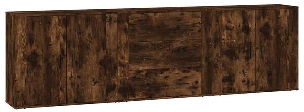 VidaXL Füstös Tölgy Tálalószekrény - 3 db - 80x33x70 cm