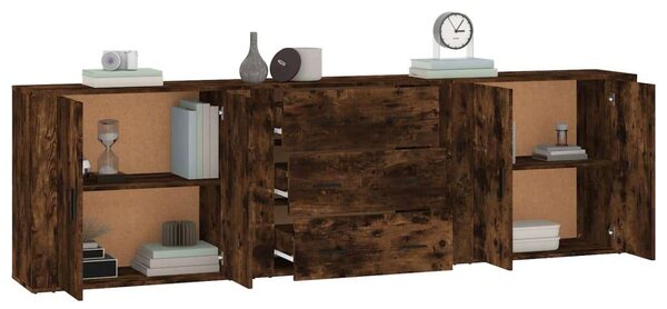 VidaXL Füstös Tölgy Tálalószekrény - 3 db - 80x33x70 cm