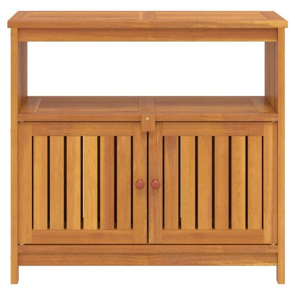 VidaXL tömör akácfa kerti tálalóasztal 80 x 35 x 75 cm