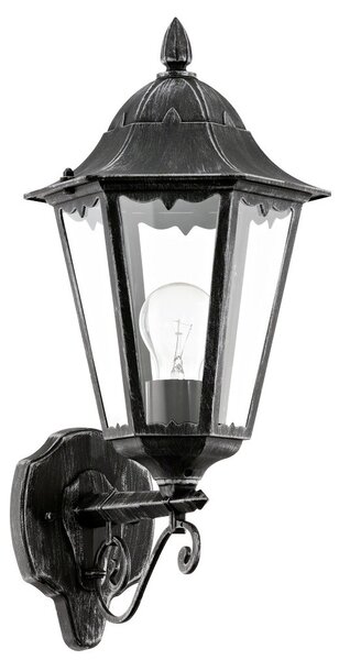 Eglo Navedo sarokra szerelhető kültéri felfelé világító fali lámpa, antik fekete, 1xE27 foglalattal