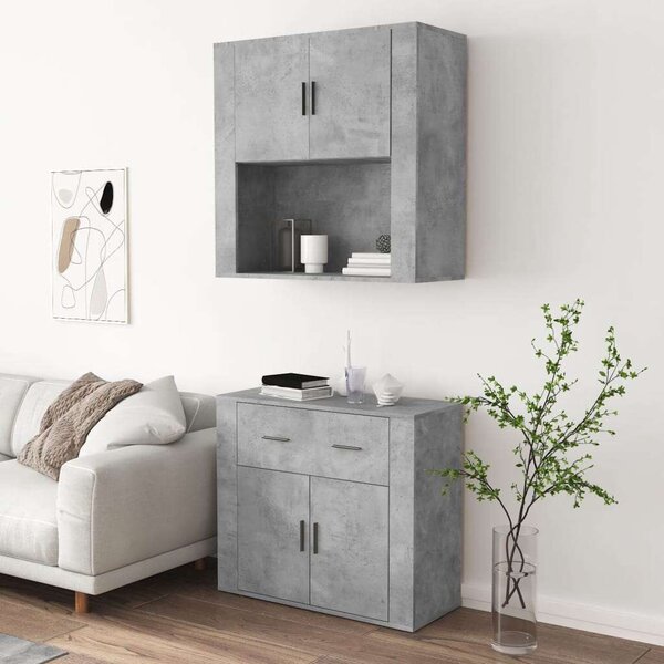 VidaXL Fa Szekrény - Beton Szürke - 160x80x33 cm