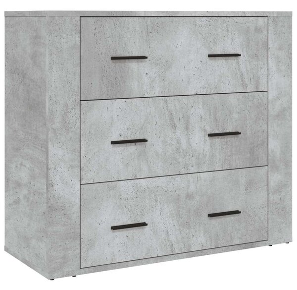VidaXL Magas Szekrény - Betonszürke - 3 Fiók - 80x33x150cm