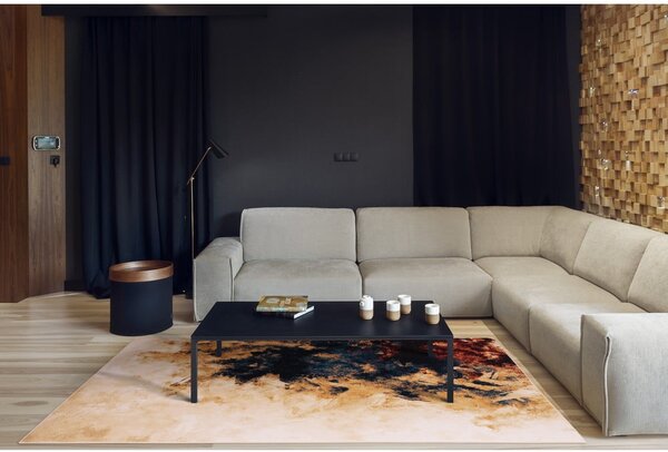 Gyapjú szőnyeg 133x180 cm Burst dark beige – Agnella