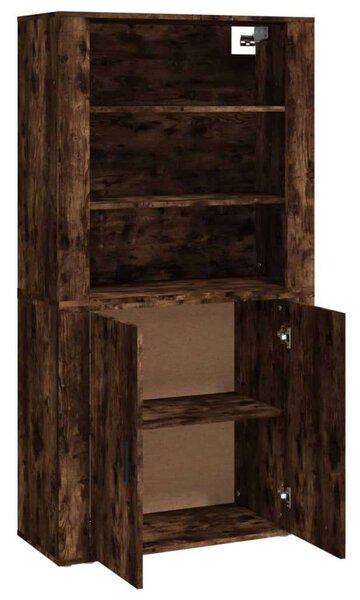VidaXL Magasszekrény - Füstös Tölgy - 160x33x70cm