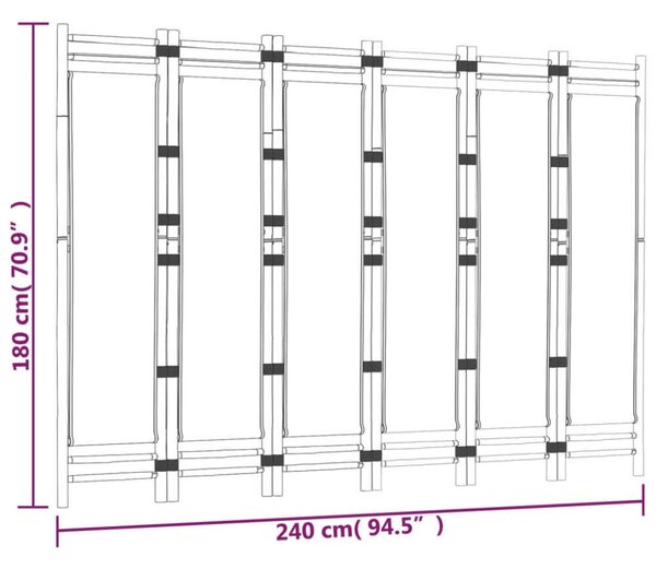 Bambusz Paraván - 6 Panel - 240x180 cm