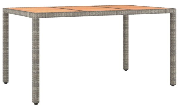 VidaXL Kerti Asztal - Szürke Polyrattan - 150x90 cm