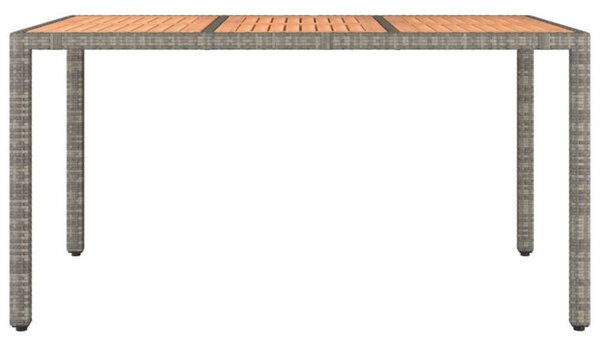 VidaXL Kerti Asztal - Szürke Polyrattan - 150x90 cm