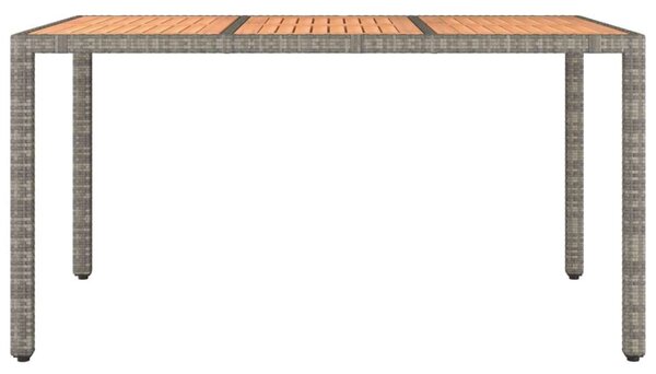 VidaXL Kerti Asztal - Szürke Polyrattan - 150x90 cm