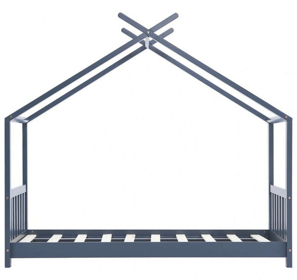 VidaXL szürke tömör fenyőfa gyerekágy-keret 70 x 140 cm