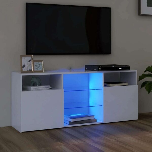 Modern LED TV Szekrény - Fehér - 120x35x50 cm