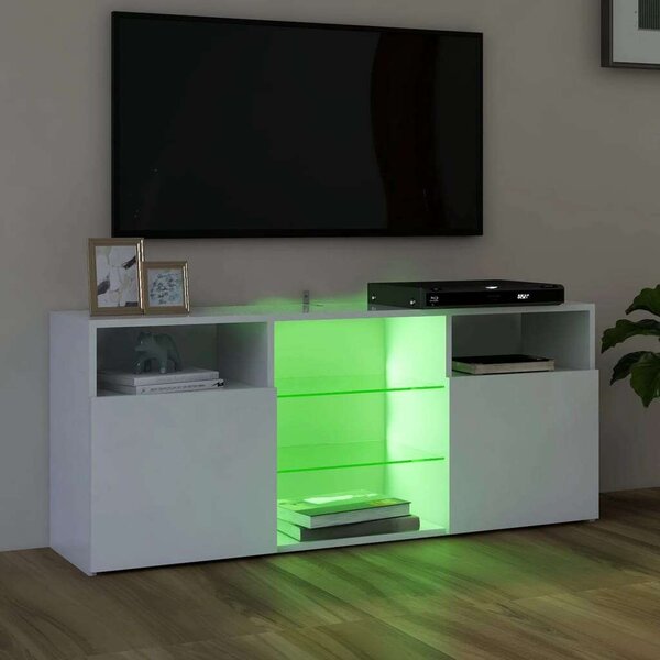 Modern LED TV Szekrény - Fehér - 120x35x50 cm