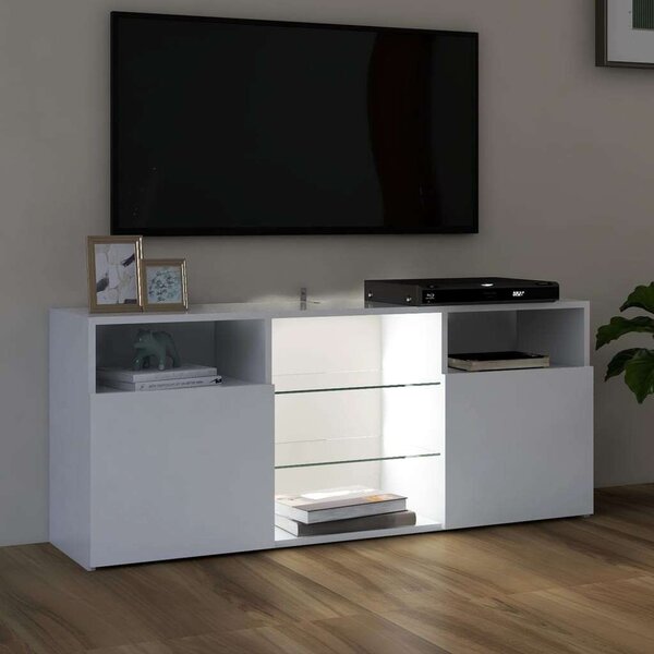Modern LED TV Szekrény - Fehér - 120x35x50 cm