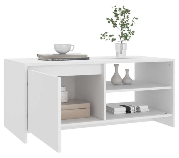 Modern Dohányzóasztal - Fehér - 102x50x45 cm