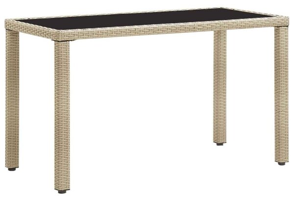 Bézs polyrattan kerti asztal 123 x 60 x 74 cm