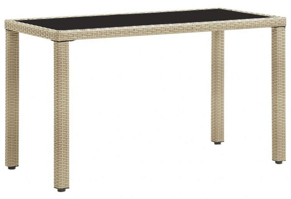 Bézs polyrattan kerti asztal 123 x 60 x 74 cm