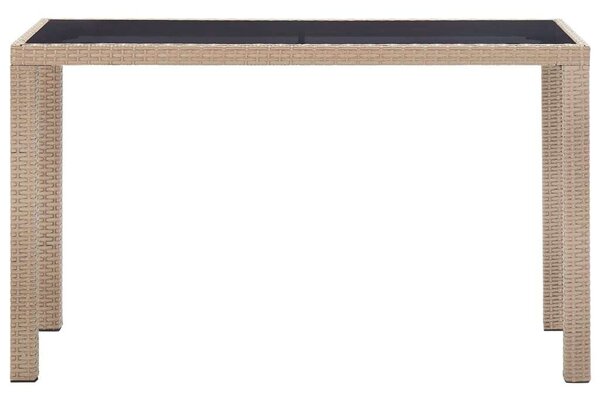 Bézs polyrattan kerti asztal 123 x 60 x 74 cm