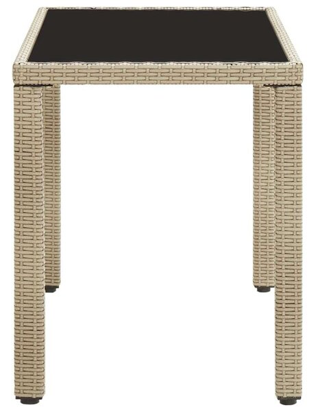 Bézs polyrattan kerti asztal 123 x 60 x 74 cm