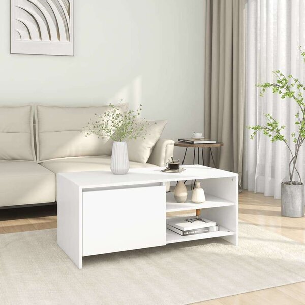 Modern Dohányzóasztal - Fehér - 102x50x45 cm