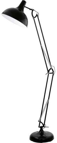 Állólámpa talpkapcsolóval, 190 cm, fekete-fehér színű (Borgillio)