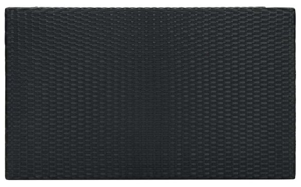 Fekete polyrattan kerti bárasztal 100 x 60,5 x 110,5 cm