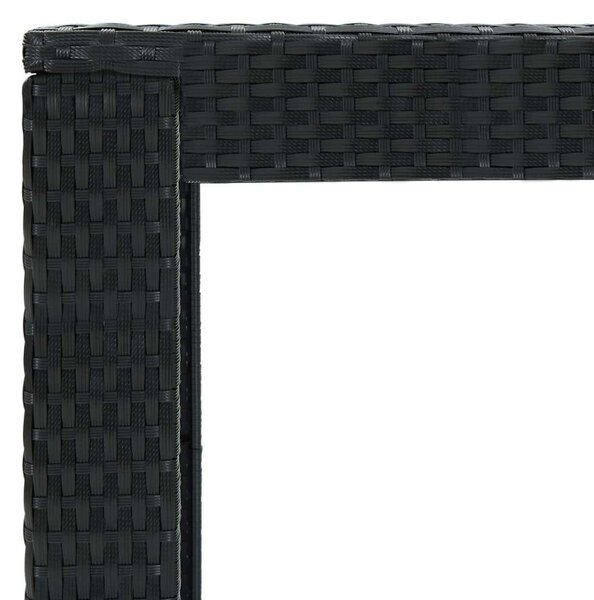 Fekete polyrattan kerti bárasztal 100 x 60,5 x 110,5 cm