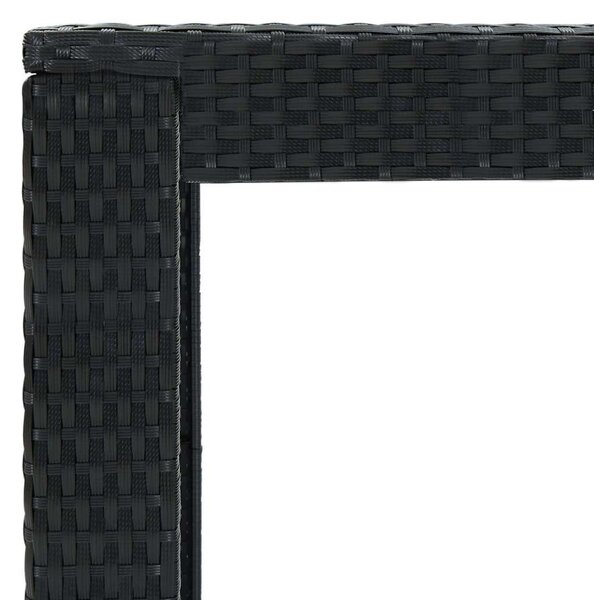 Fekete polyrattan kerti bárasztal 100 x 60,5 x 110,5 cm