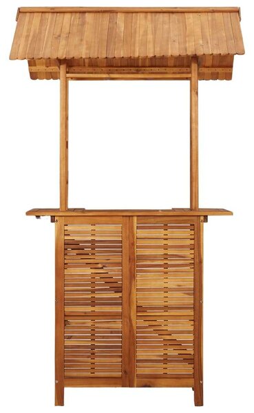 Tömör akácfa kültéri bárasztal tetővel 122 x 106 x 217 cm
