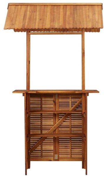 Tömör akácfa kültéri bárasztal tetővel 122 x 106 x 217 cm