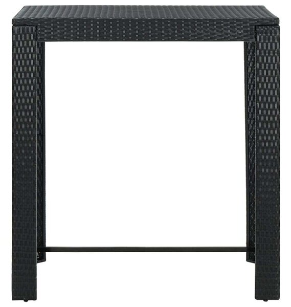Fekete polyrattan kerti bárasztal 100 x 60,5 x 110,5 cm