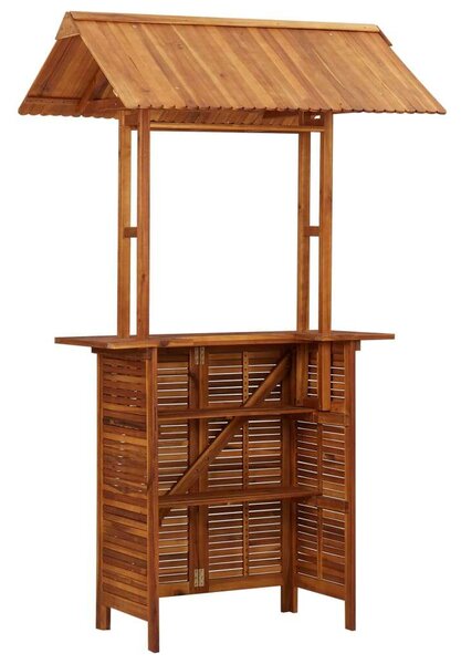 Tömör akácfa kültéri bárasztal tetővel 122 x 106 x 217 cm